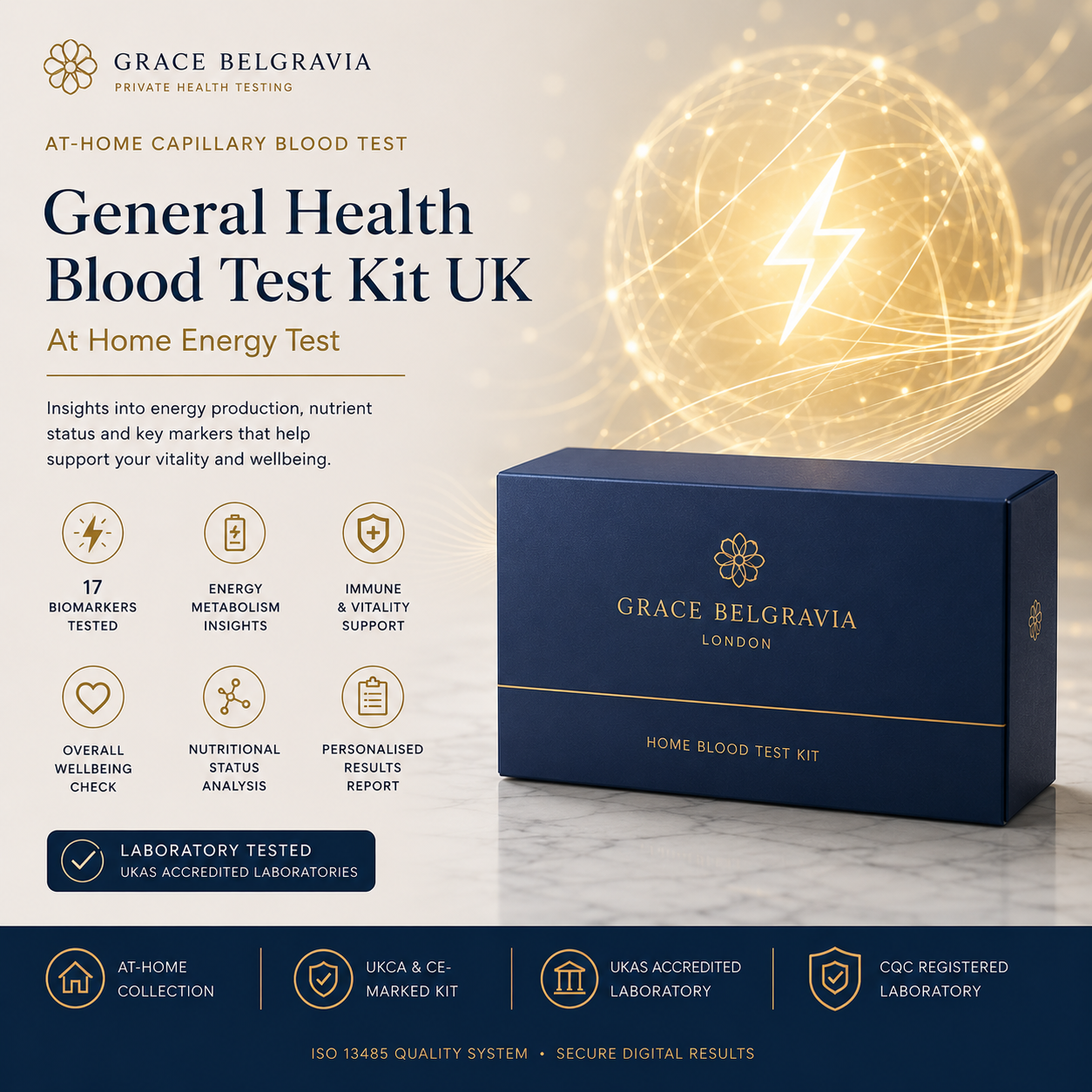 General Health Blood Test Kit UK - At Home Energy Test