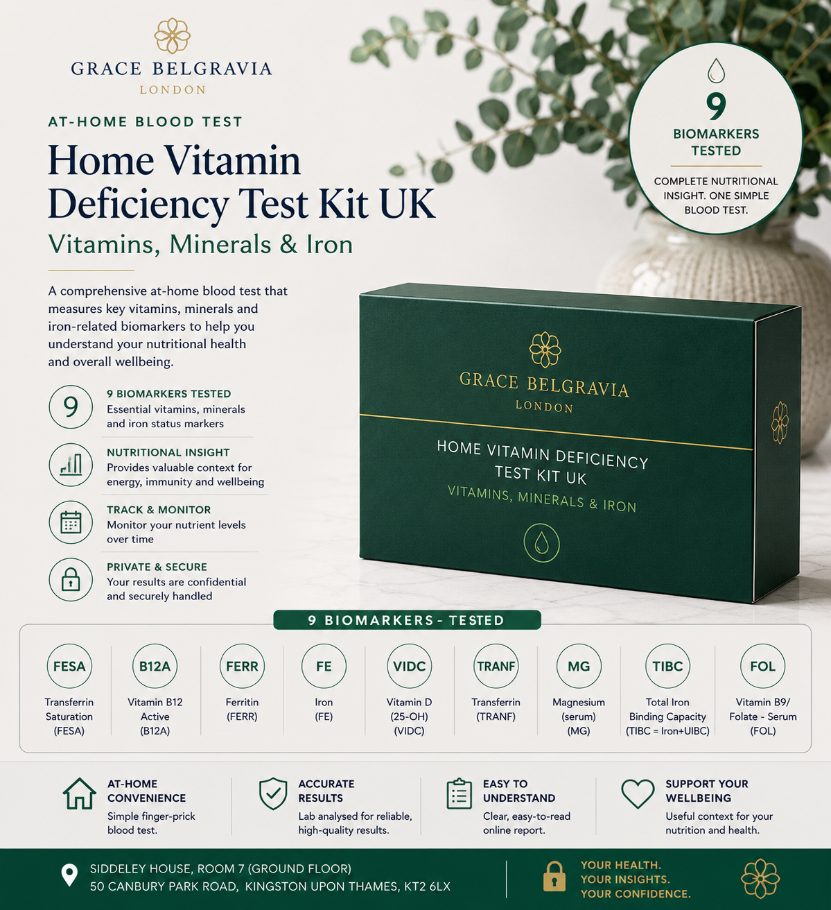 Home Vitamin Deficiency Test Kit UK - Vitamins, Minerals & Iron