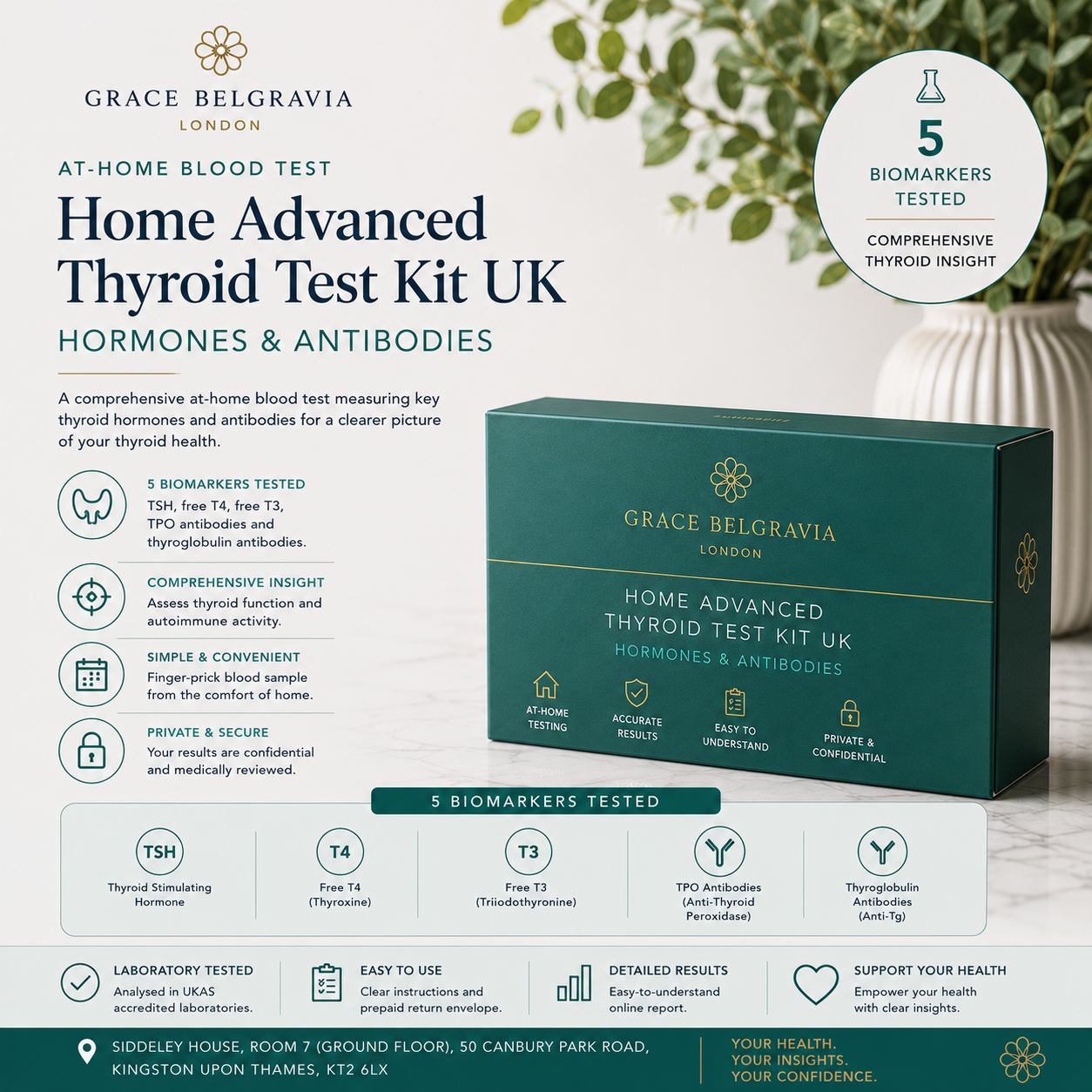 Home Advanced Thyroid Test Kit UK - Hormones & Antibodies
