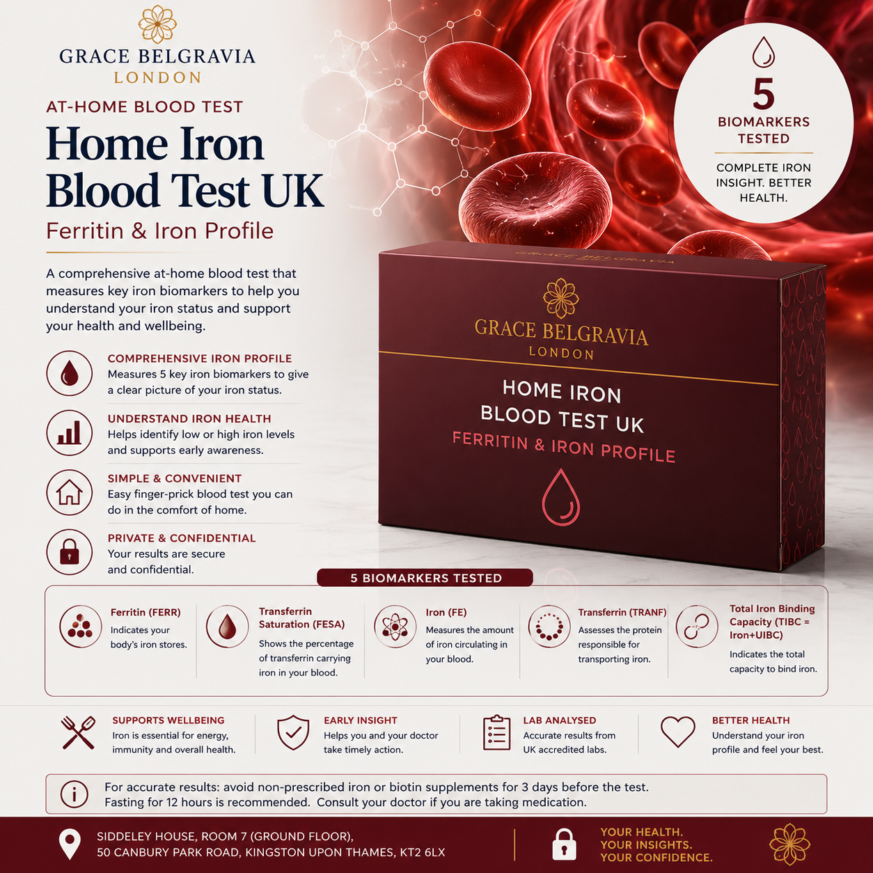 Home Iron Blood Test UK - Ferritin & Iron Profile