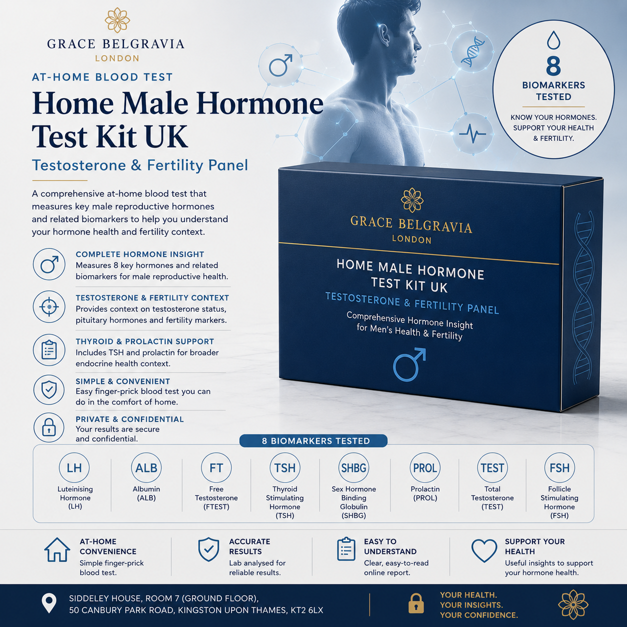Home Male Hormone Test Kit UK - Testosterone & Fertility Panel